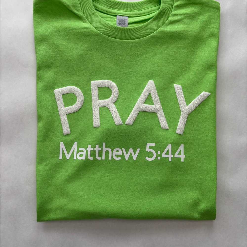 Green 'PRAY' Graphic T-Shirt